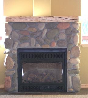 Montana Stream Stone Fireplace