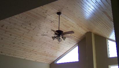 Great Room with Knotty Pine Vaulted Ceiling 